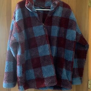 Eddie Bauer Red and Blue Fleece Jacket